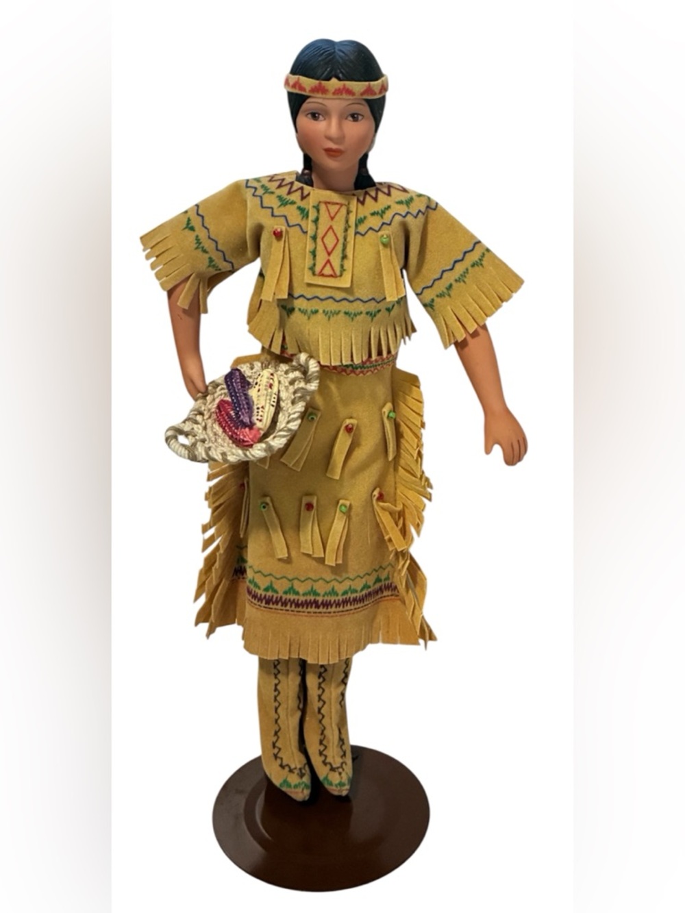 VINTAGE AVON INTERNATIONAL NATIVE AMERICAN PORCELAIN DOLL 1990 TASIME
